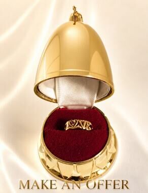 Vintage Park Lane Love Ring Red CZ with Bell Ornament Box NEW NOS size 6